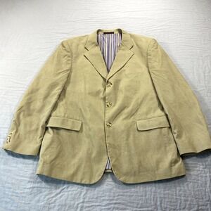 VINTAGE Midtown Man Blazer Mens 44R Khaki Corduroy 3-Button Sport Coat Jacket